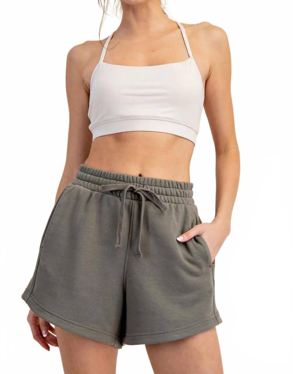 NEW RAE MODE french terry basic shorts in green